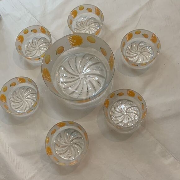 Good Orange Citrus 7 Piece Large 7 Cup Or 66 Oz 6 10 Oz Single Serving Dish Bowl - Picture 4 of 7